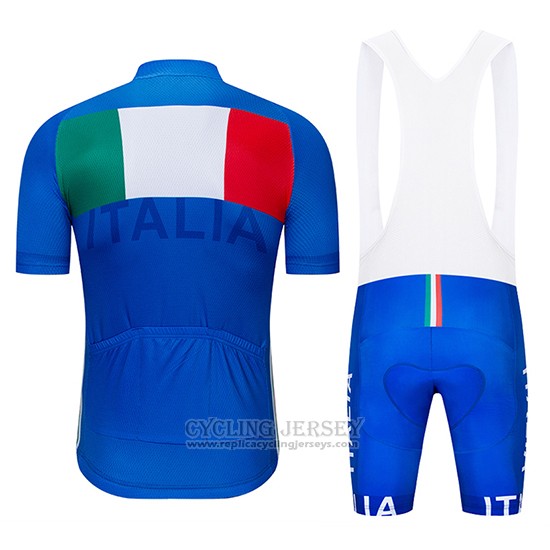 2019 Cycling Jersey Italy Blue Short Sleeve and Bib Short